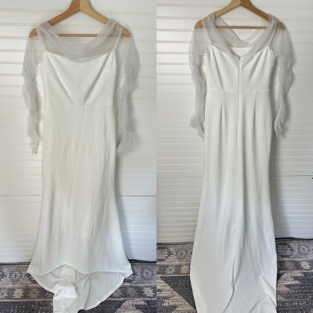 Lulus Beautifully Beloved White Mesh Off-the-Shoulder Maxi Dress - Picture 6 of 7